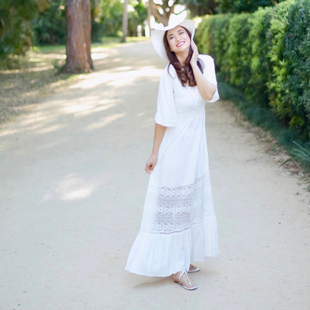 White maxi dress